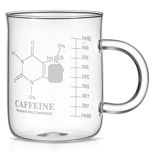 Hsei 1 Pack 16 oz Caffeine Beaker Mug Caffeine Molecule