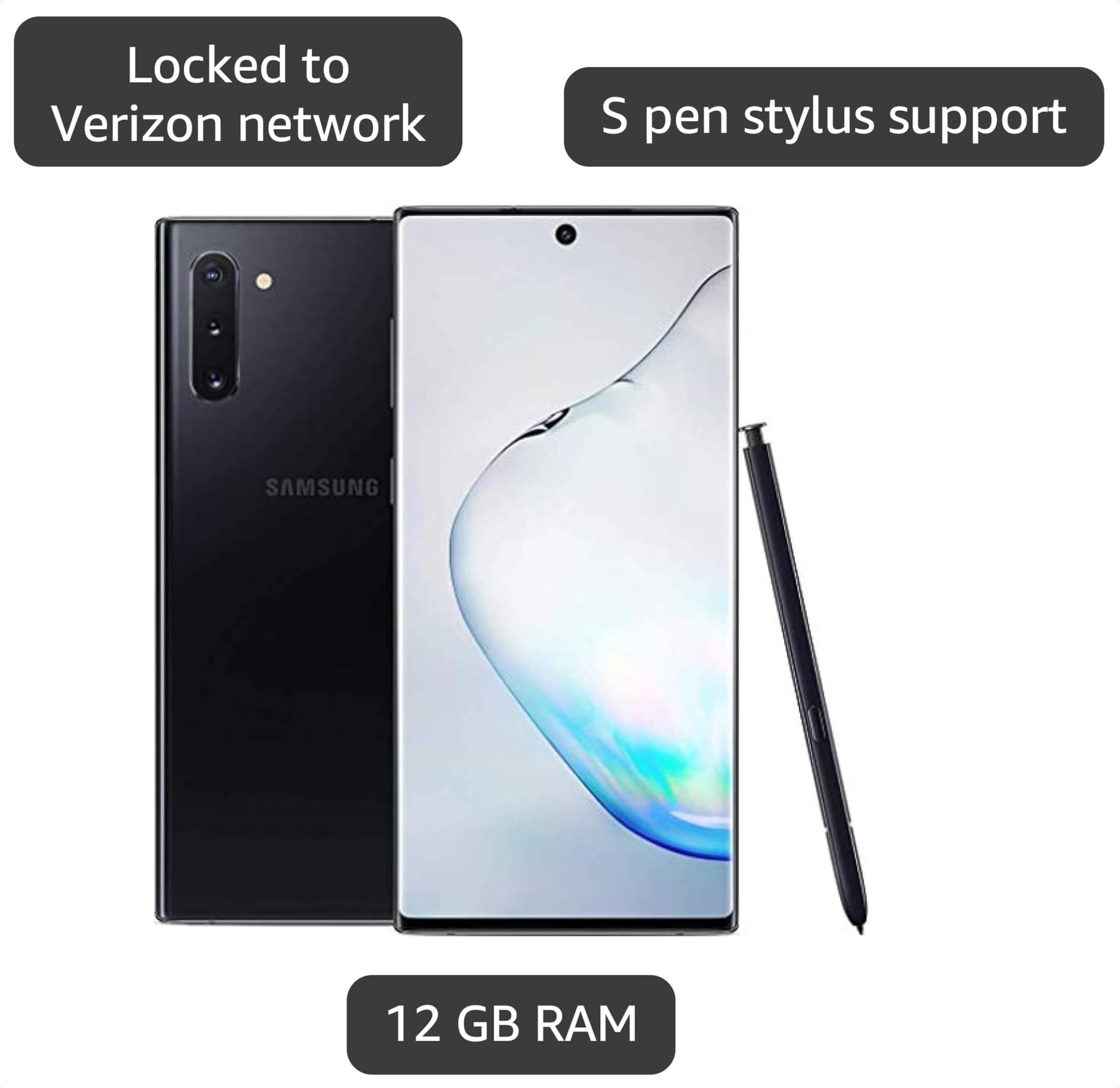 Amazon.com: Samsung Galaxy Note 10 Plus, 256GB, Aura Black
