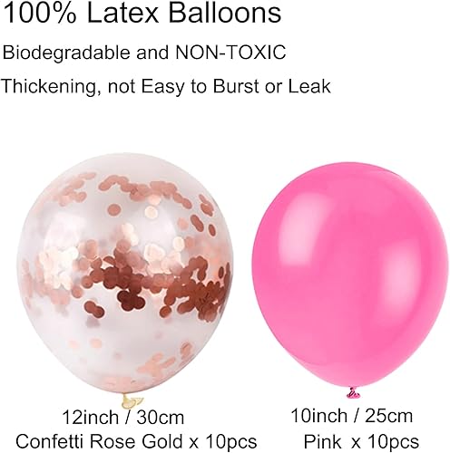 Miniatura 5 de ZERODECO Juego de abanicos de papel para colgar en fiestas, globos de confeti rosa, abanicos plegables decorativos, pompones de papel, banderas