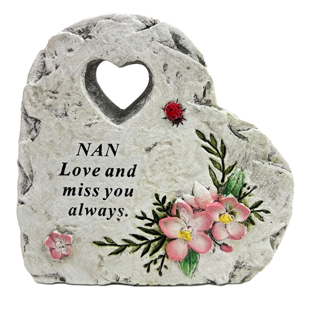 Angraves Multicolor Special Nan Graveside Memorial Love Heart Flower Ladybird Grave Plaque Ornament Decoration