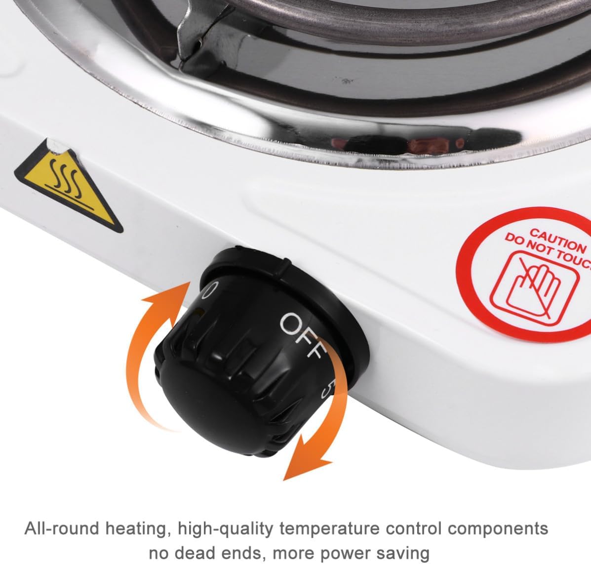 1000w Metal and Plastic Construction and Electric Single Burner Stove with Adjustable Temperature Control Anti-static Design Extra Cooking Surface for-the-go Use