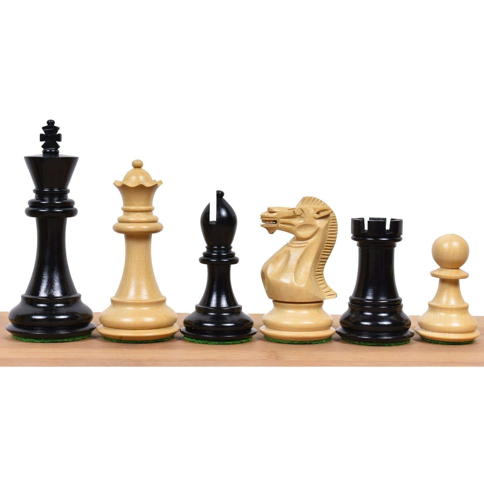 Royal Chess Mall-3.9" Professional Staunton Chess Pieces Only Set - Weighted Ebony Wood