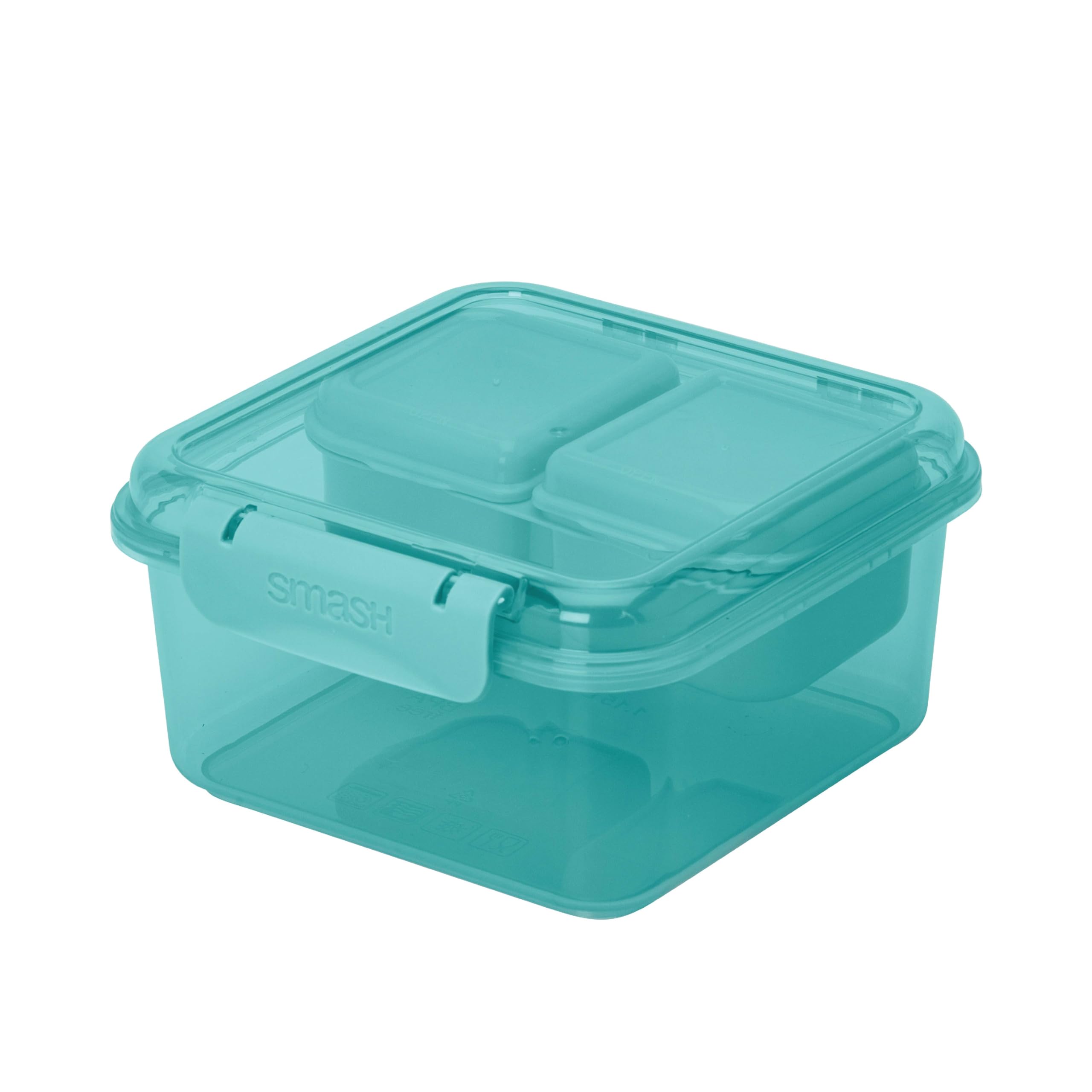 Smash 1.15L Lunch Box with 2 Snack Boxes | Leakproof Food Storage Container | School, Work & Travel, Green