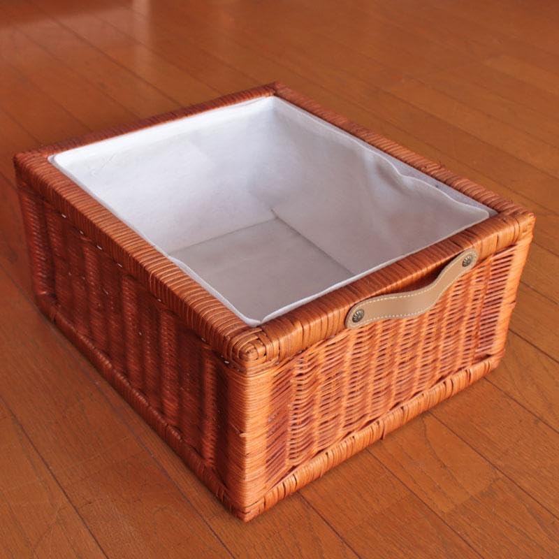 サイドボード ラタン バスケット付 ナチュラル 籐家具 収納 214-1325