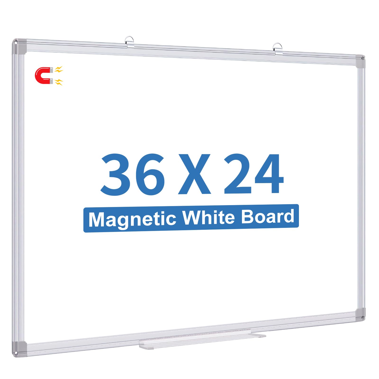 White Board Dry Erase, 36 x 24 inch Magnetic Dry Erase Board Whiteboard for Wall, Aluminum Frame Hanging Whiteboard Marker Board Writing Board