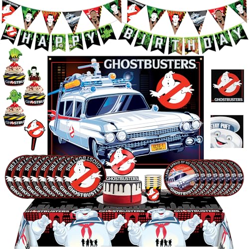 Treasures Gifted Officially Licensed Ghostbusters Party Decorations Serves 16 Guests - Ultimate Set Ghostbusters Birthday Decorations - Ghostbusters Party Supplies Ghostbusters Plates & More