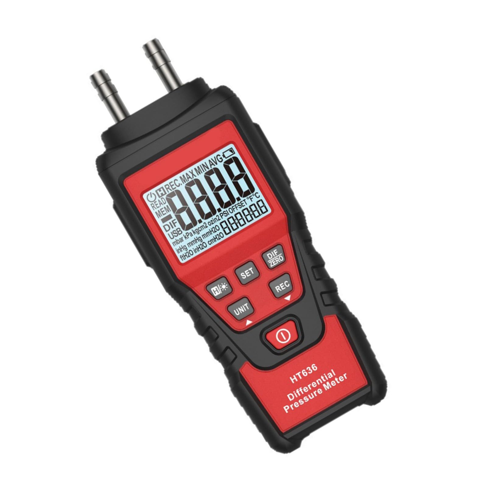 Apglsxy Light Portable Handheld Pressure Meter Differential Pressure Detect Measures Flows & Pressures In Industrial Maintenance Transportable Distinctive Manometer