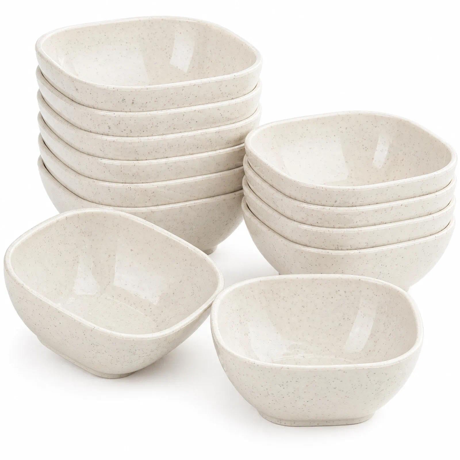 Sotbnna 12 Pack Plastic Dip Bowls, Lightweight Unbreakable Bowl Set