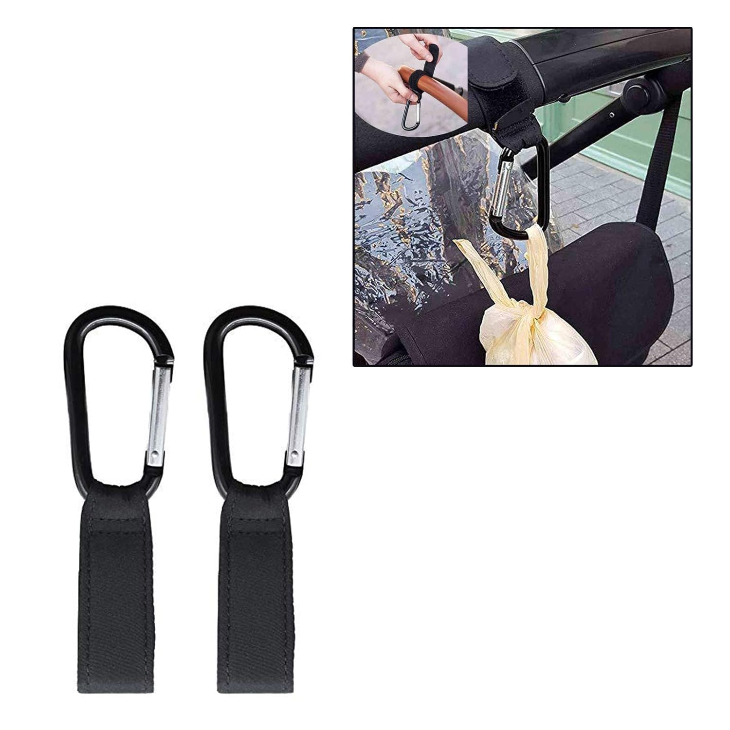 Safe-O-Kid® Strong Stroller Hooks (Pack of 1) – Heavy Duty, Durable, Universal Hooks for Bags, Toys & More, Black-image-44