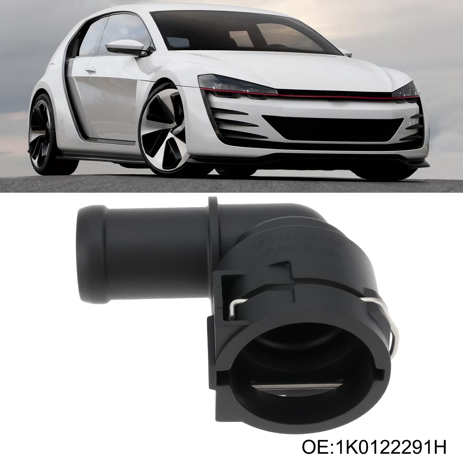 ECSiNG 2 pezzi flangia refrigerante 1K0122291H tubo raccordo per tubo refrigerante compatibile con VW compatibile con Audi