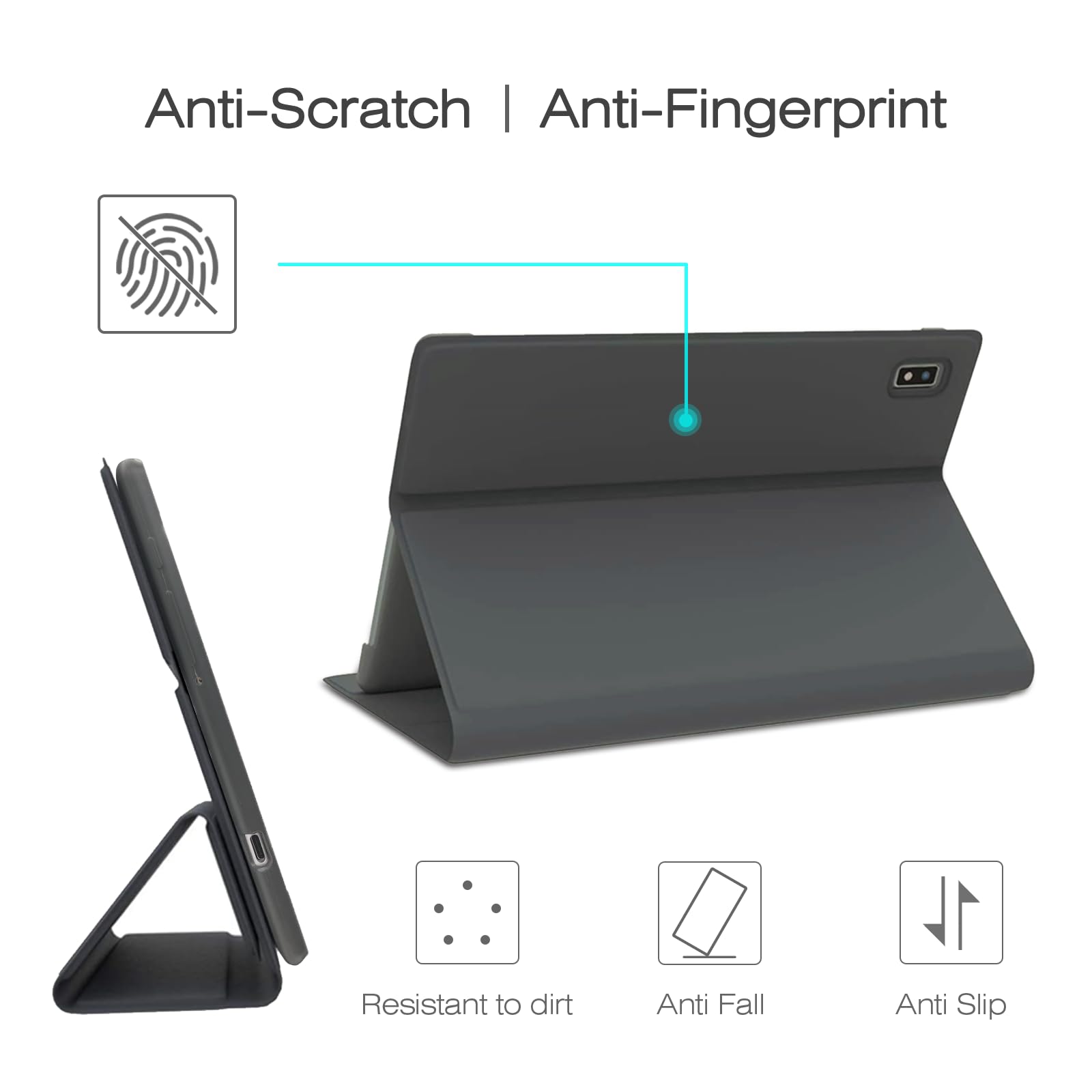 Plimpton PlimPad P2 Tablet Case - Soft Silicone Purple Shockproof Cover With Stand