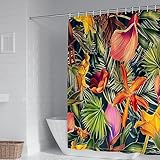 Photo Gallery banemi tenda da doccia 90 x 180 cm, in tessuto, lavabile, arancione, giallo, verde, petali di fiori, per la casa Photo Gallery banemi tenda da doccia 90 x 180 cm, in tessuto, lavabile, arancione, giallo, verde, petali di fiori, per la casa
