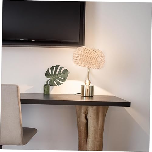 Miniatura 7 de NOLITOY 1 pantalla de lámpara cesta lámpara de ratán accesorio de luz boho decoraciones de ratán decoración jaula de pájaro elegante luz de concha