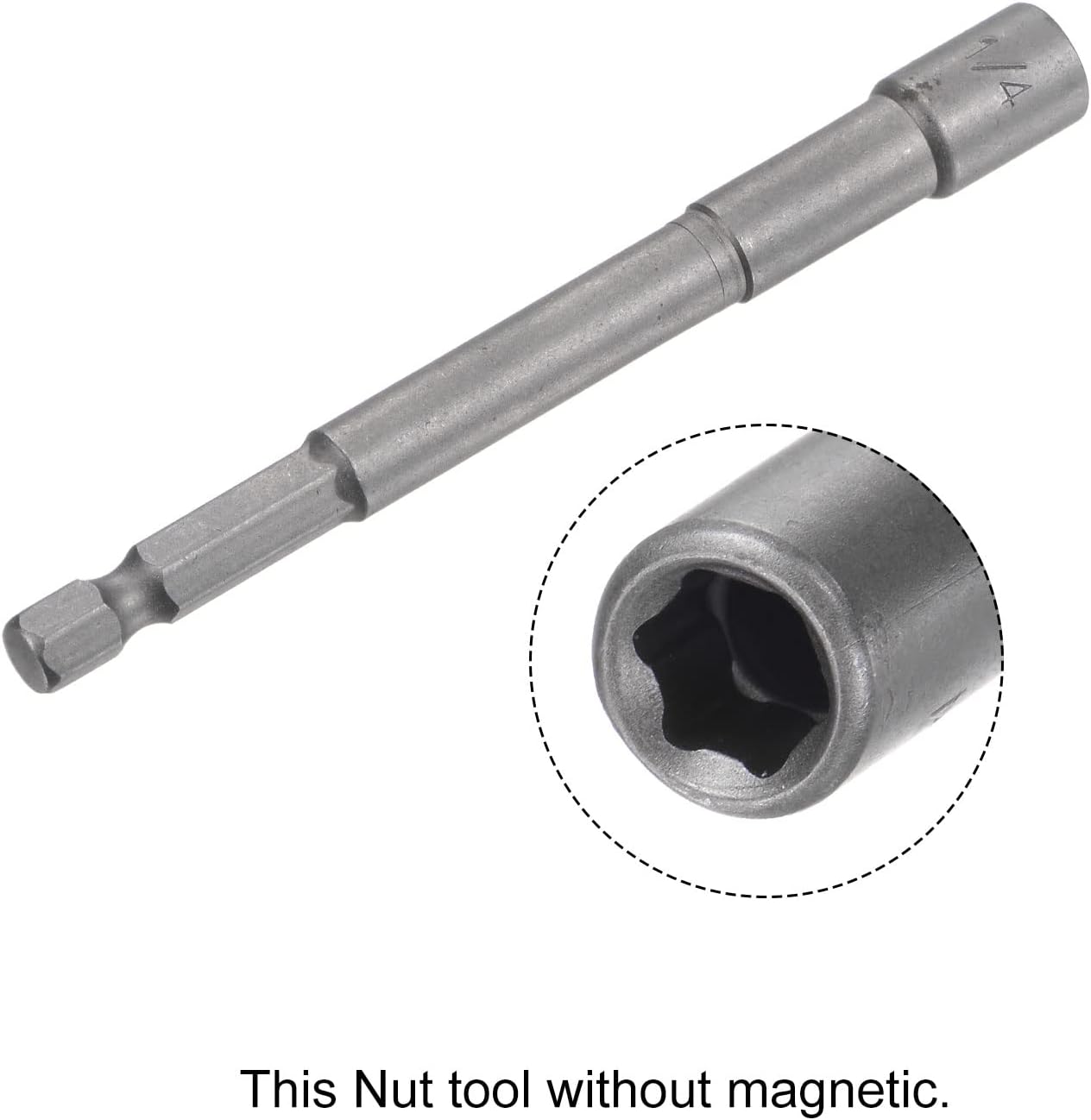 uxcell 1/4" Quick-Change Hex Shank 1/4" Nut Setter Driver Drill Bit, 4" Length, SAE No-magnetic 2 Pcs