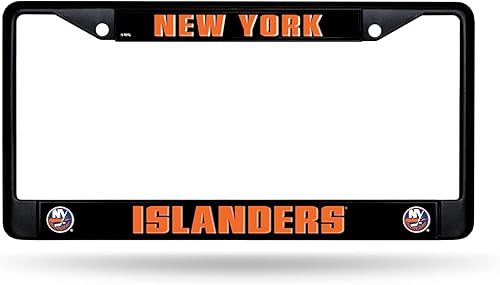 Miniatura 9 de Rico Industries NHL Pittsburgh Penguins - Marco de matrícula cromado estándar, 6 x 12.25 pulgadas