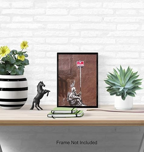 Miniatura 4 de Cartel de No Trespassing - Póster artístico de pared de Banksy - Impresión mural de arte urbano urbano de 8 x 10 pulgadas, decoración de habitación