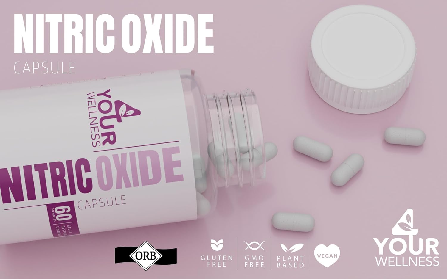 Nitric Oxide Supplement with L-Arginine & L-Citrulline for Circulation and Blood Pressure Support, Clean Energy – Vegan, Non-GMO, Kosher, 30 Day Supply, 60 Capsules – Made in USA