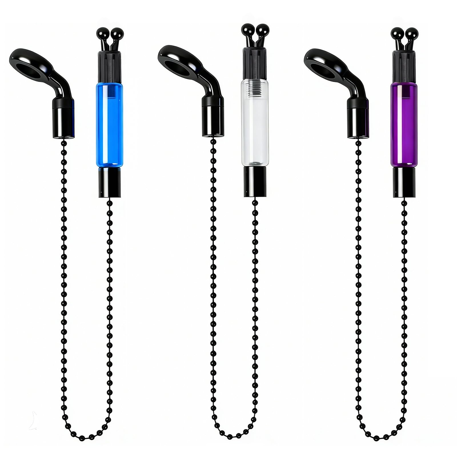 KRENIE Carp Fishing Bobbins – 3 Pcs Bite Indicators for Night Fishing – Light Swinger Hangers for Carp Rigs – Practical Tackle Accessories for Bite Detection