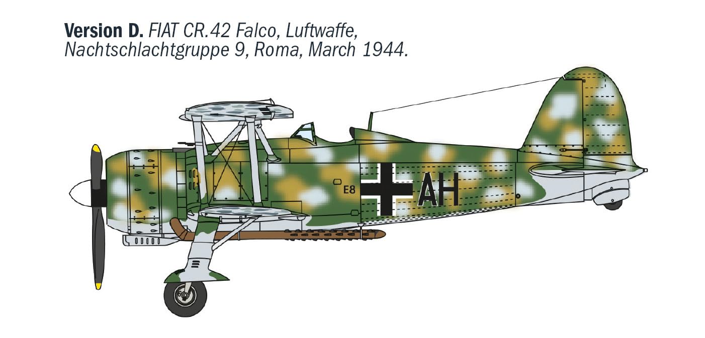ITALERI - Maquette Avion Fiat Cr.42 Cn "falco" Night Fighter |italeri|1485| 1:72 Maquette Char Promo