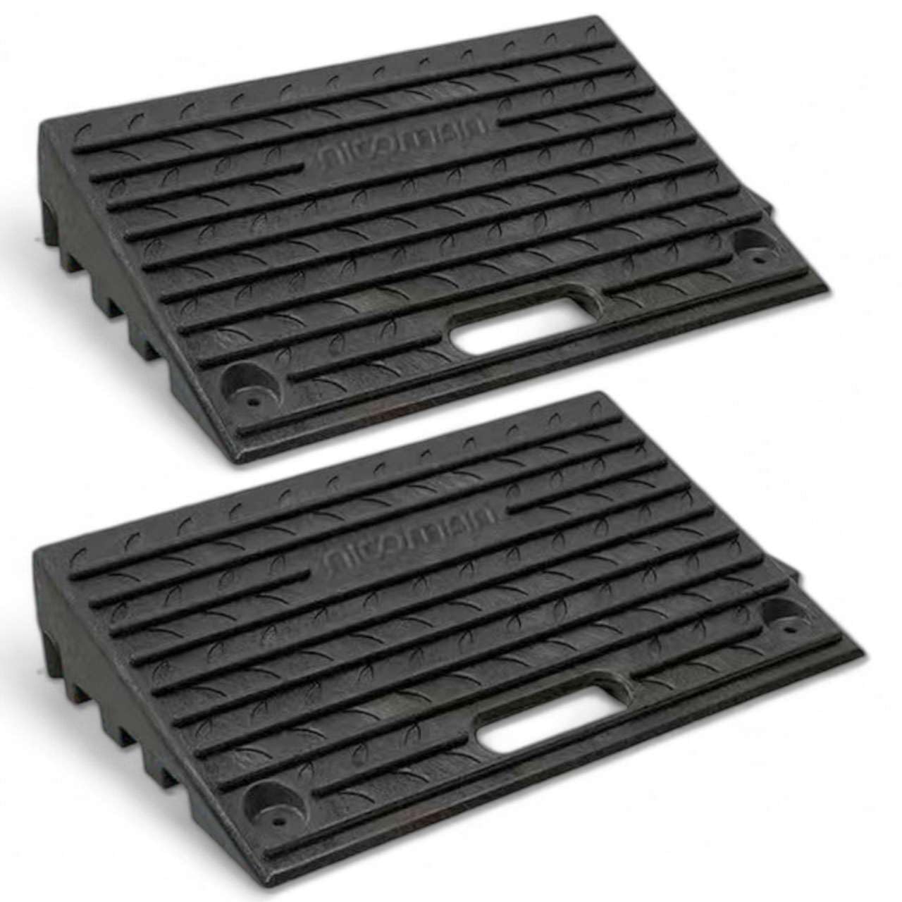 Nicoman Rubber Kerb Ramps, Multiuse Curb Ramp for Vehicles, Wheelchairs, Bikes, Strollers, Pet Mobility and Disabled Chair & Dog (Pack of 2)
