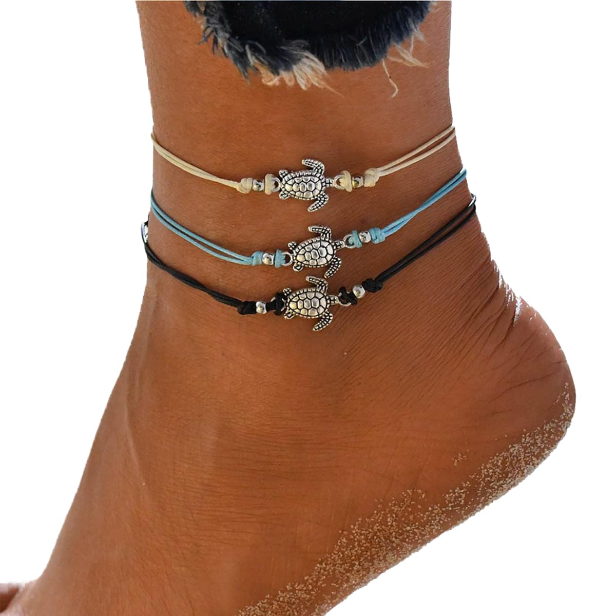 Boho Fußkettchen Mit Schildkröte - Silbernes Knöchelarmband Für Frauen & Mädchen | Perfekt Für Sommer & Strand