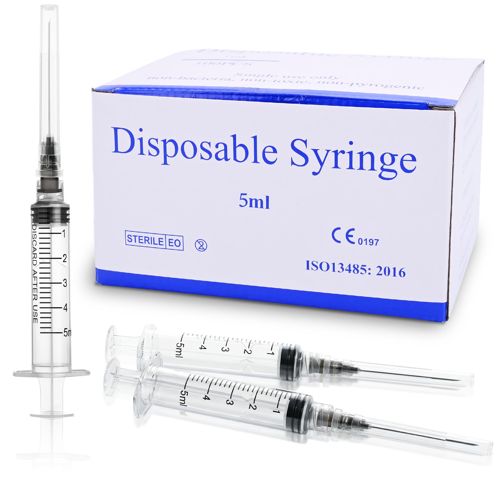 1ml Syringe, 1cc Luer Lock Syringes with 25G 1 inch Needle, for Lab Liquids Refilling , Individually Wrapped , 100 Pack — Amazon image 9