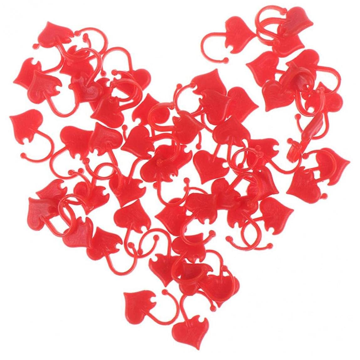 Onsinic 50pcs Knitting Markers Crochet Clips Heart Shaped Plastic Stitch Markers Locking Stitch Knitting Holder Sewing Accessories