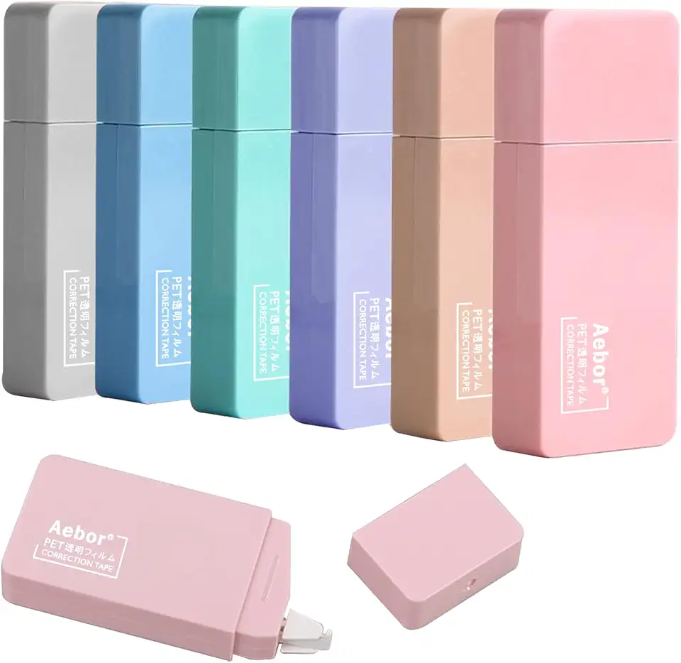 6 Pack Correction Tape Cute White Tape Macaron Color Correction Tape, Easy To Use Applicator for Instant Corrections for Students,Office Workers