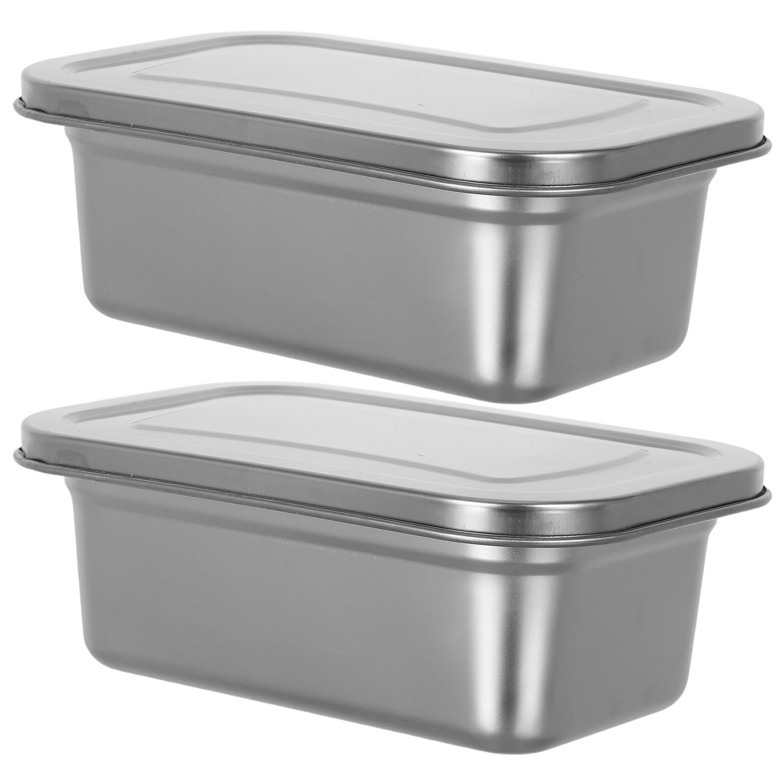 Contenitori Gelato Acciaio Inox 2 Pezzi 1, 2 l con Coperchi