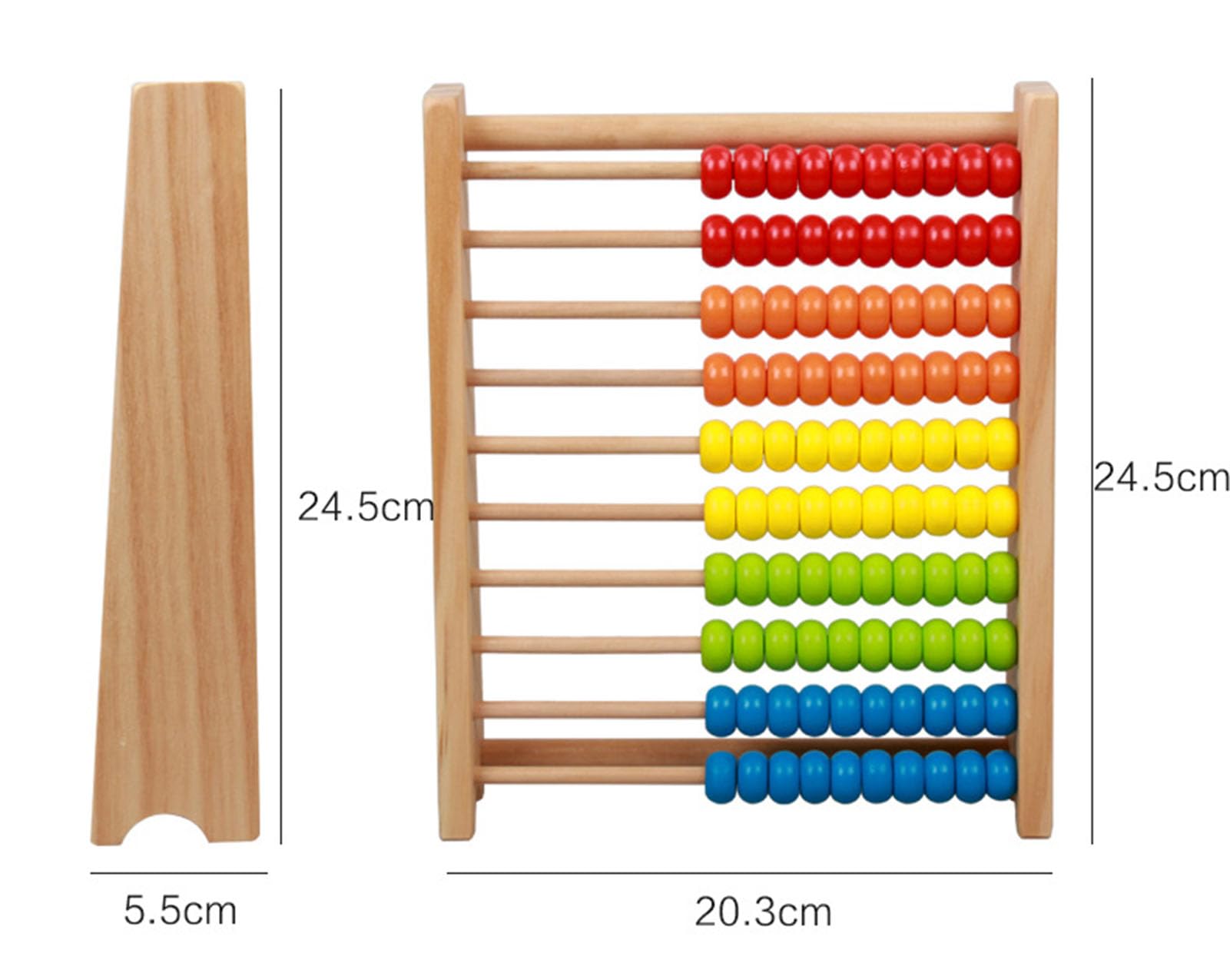 Ábaco de Cuentas de Madera Montessori arcoíris