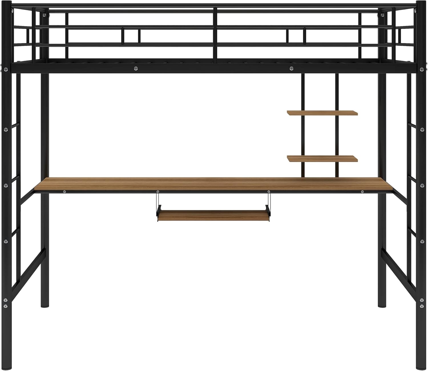 Buy Twin Size Metal Loft Bed,Heavy Duty College Loft Bed Twin, Black