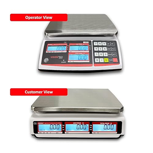 Miniatura 6 de VisionTechShop TVP-12B - Báscula de computación de precios, conmutable en librasonzaskilogramos, capacidad de 12 libras, legibilidad de 0.002