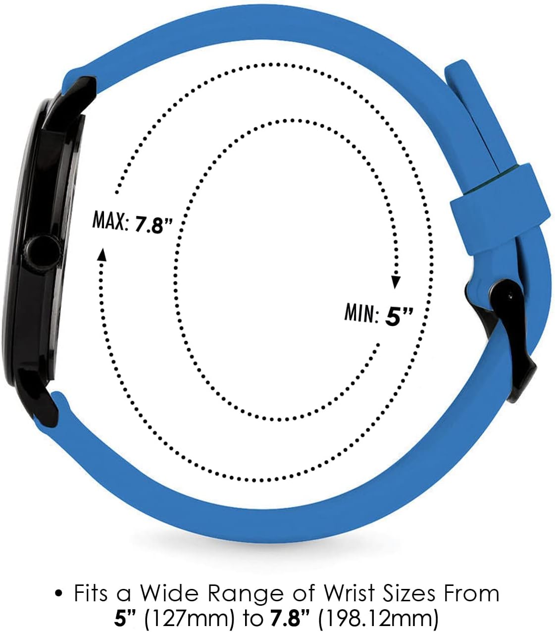 Speidel Original Scrub Watch™ for Nurses, Medical Professionals, Mens and Womens Watch with Second Hand Nursing, Nurse Watches for Women Men, Waterproof 12 and 24 hr Time - Black Case/Dial, Blue - Image 5