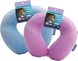 Kit 2 Almofadas de Pescoço Infantil Sonos Lilás e Azul