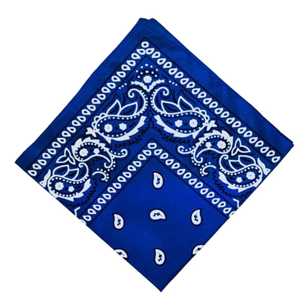 Unisex Cotton Paisley Bandana Cowboy Head Scarf Head Wrap Royal Blue | Womens Accessories | Scarves & Wraps-image-43