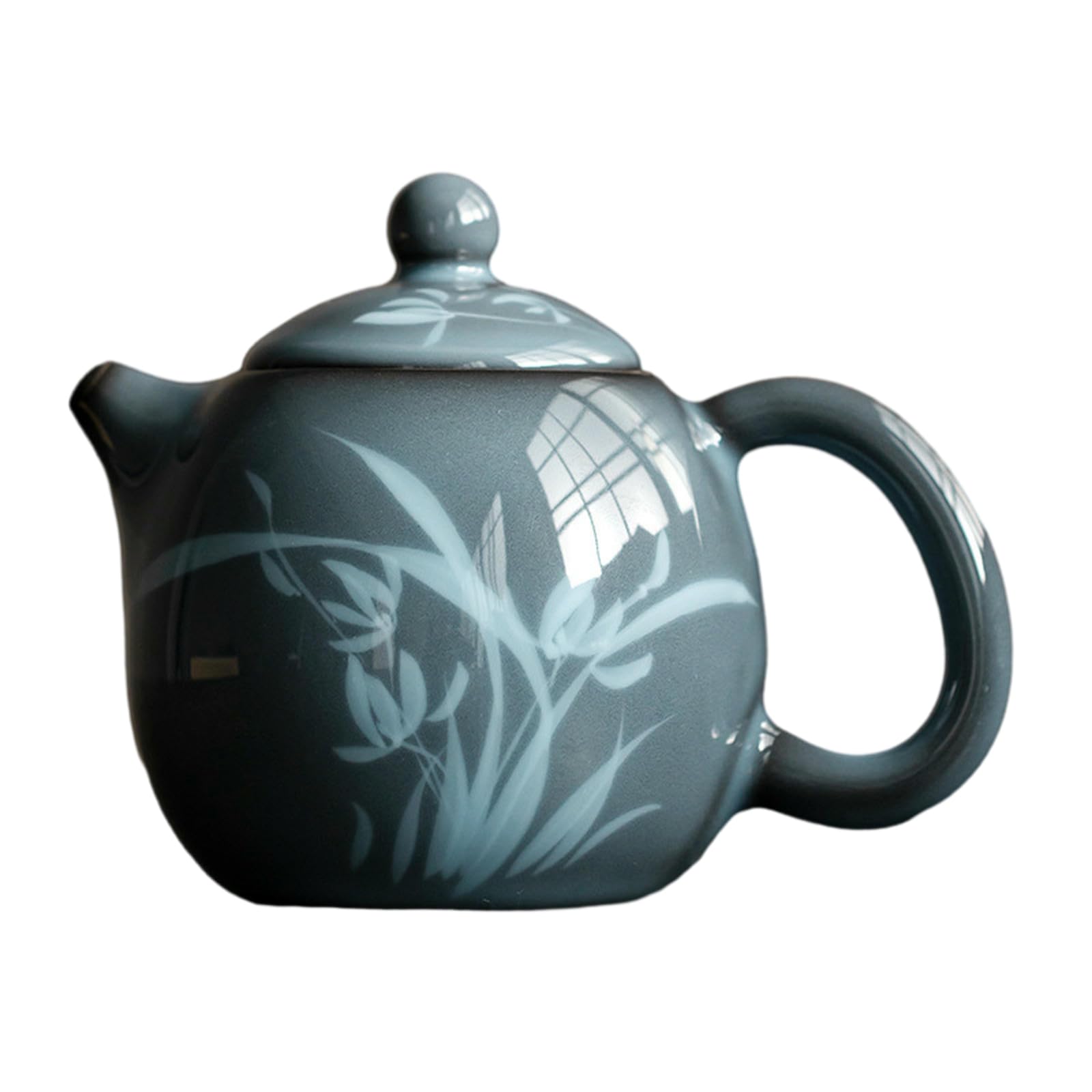 210 ml/7 uncji chiński czajniczek z porcelany, ręcznie malowany podszkliwnie, retro zestaw do herbaty Kung Fu - [Orchidea]