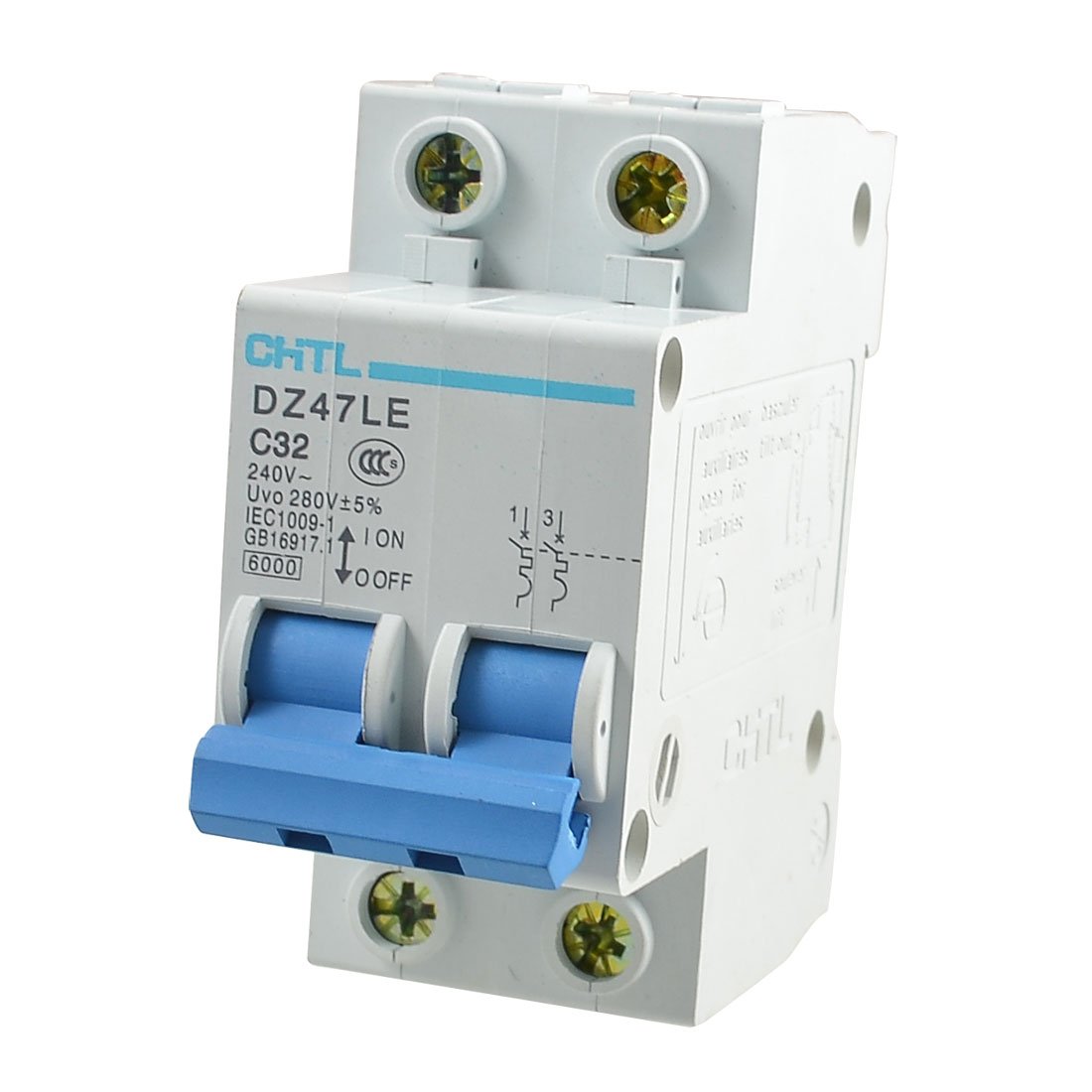 Disjoncteur 2P 32A DZ47LE-C32 pour protection contre les surcharges 240V