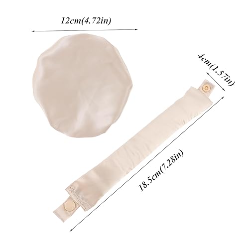 Miniatura 6 de Rodillos de pelo sin calor de satén – Rizador de pelo sin calor – Kit de peinado de moño para dormir durante la noche (2 piezas, Begie)