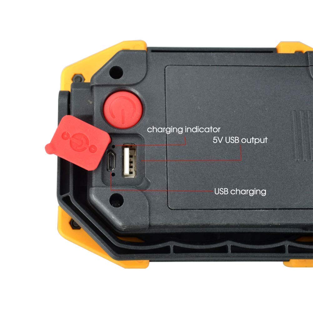 Luz de trabajo recargable, reflector impermeable COB de 30 W para acampar al aire libre, viajes, pesca y seguridad con batería USB