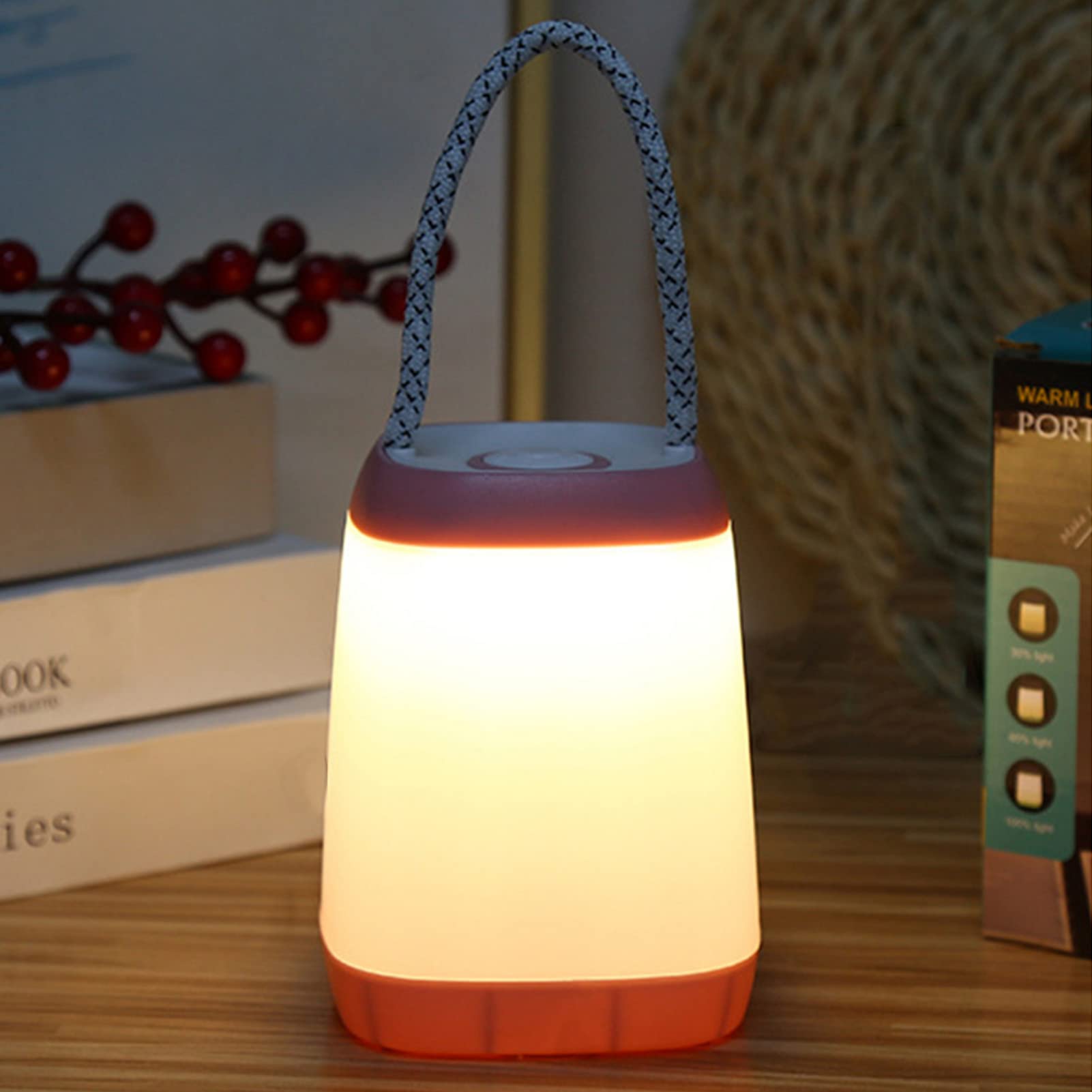 Veilleuse portable à LED, veilleuse pour bébé avec lumière chaude à intensité variable, veilleuse portable couleur, lampe de chevet rechargeable à contrôle tactile pour chambre à coucher extérieure