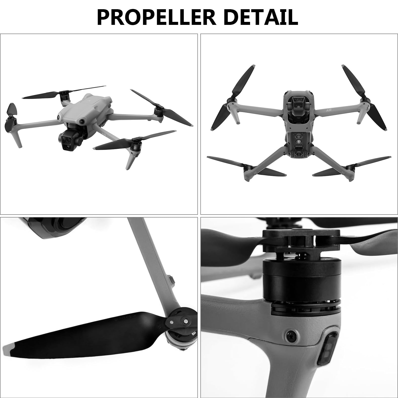 Air 3 Eliche, 8 Pezzi Eliche Air 3 con Design a Sgancio Rapido, Air 3 Accessori per Sostituzione Drone, 8747 Eliche per Air 3 Drone (Argento)