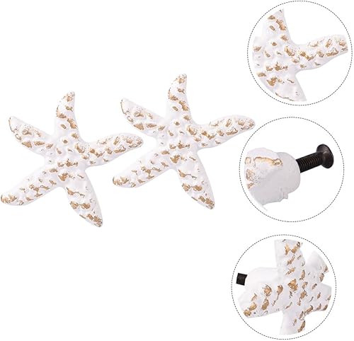 Miniatura 8 de BESPORTBLE 2 pomos náuticos de estrellas para armario, cajón, tiradores de armario, pomos de armario, playa, playa, playa, decoración del hogar
