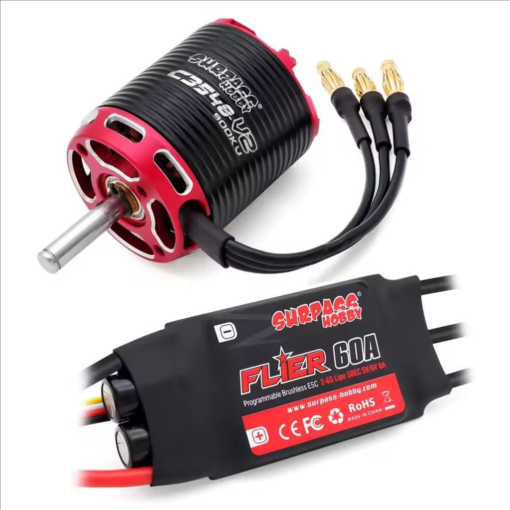 14 biegunów C3548 V2 790/900/1100KV Outrunner bezszczotkowy silnik Flier 60A ESC do modelu samolotu RC ze stałym skrzydłem (900KV + Flier 60A)