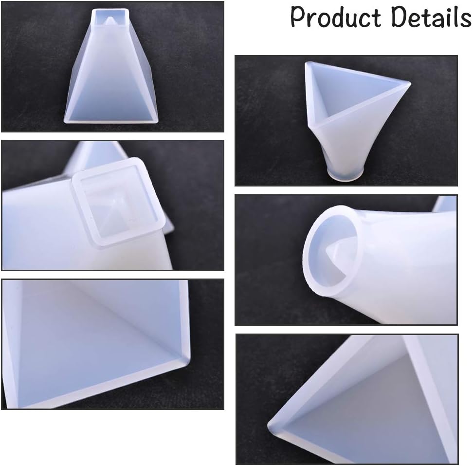 Rolin Roly 4Pcs Resin Pyramid Mould Diamond Crystal Moulds Epoxy Silicone Cone Mold Stone Casting Molds for Jewelry DIY Paperweight Craft Soap Candle Making Home Decoration - Image 5