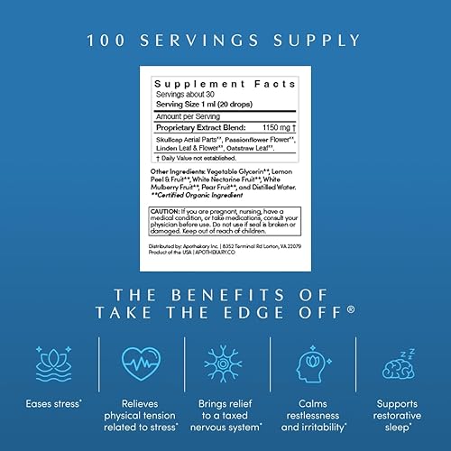 Miniatura 10 de Apothékary Take The Edge Off  Gotas líquidas a base de hierbas inspiradas en vino blanco sin alcohol, veganas, sin azúcar y sin gluten, flor de