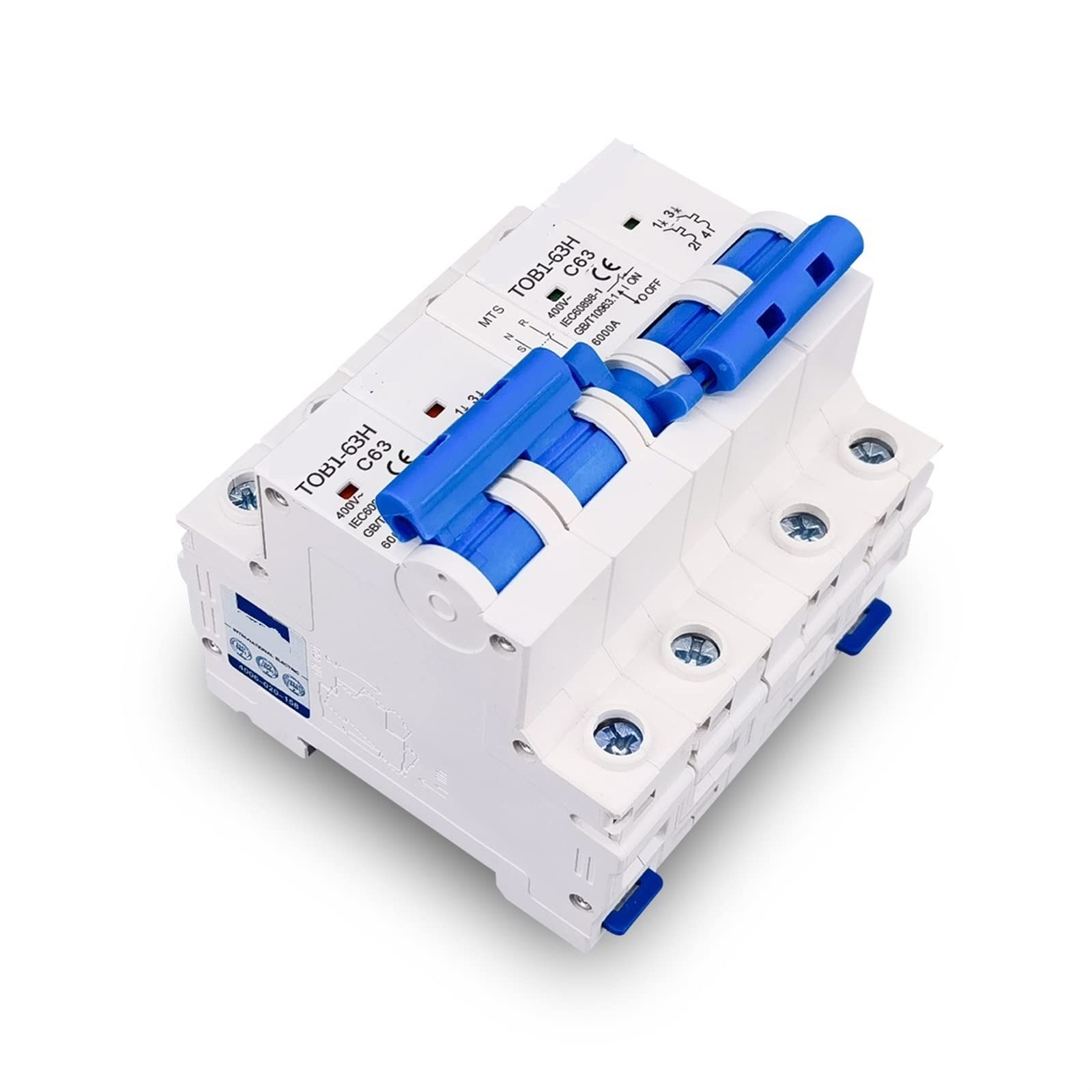 2P + 2P AC interruptor de transferencia Manual de doble potencia disyuntor 50HZ/60HZ 1 Uds (Size : 40A)