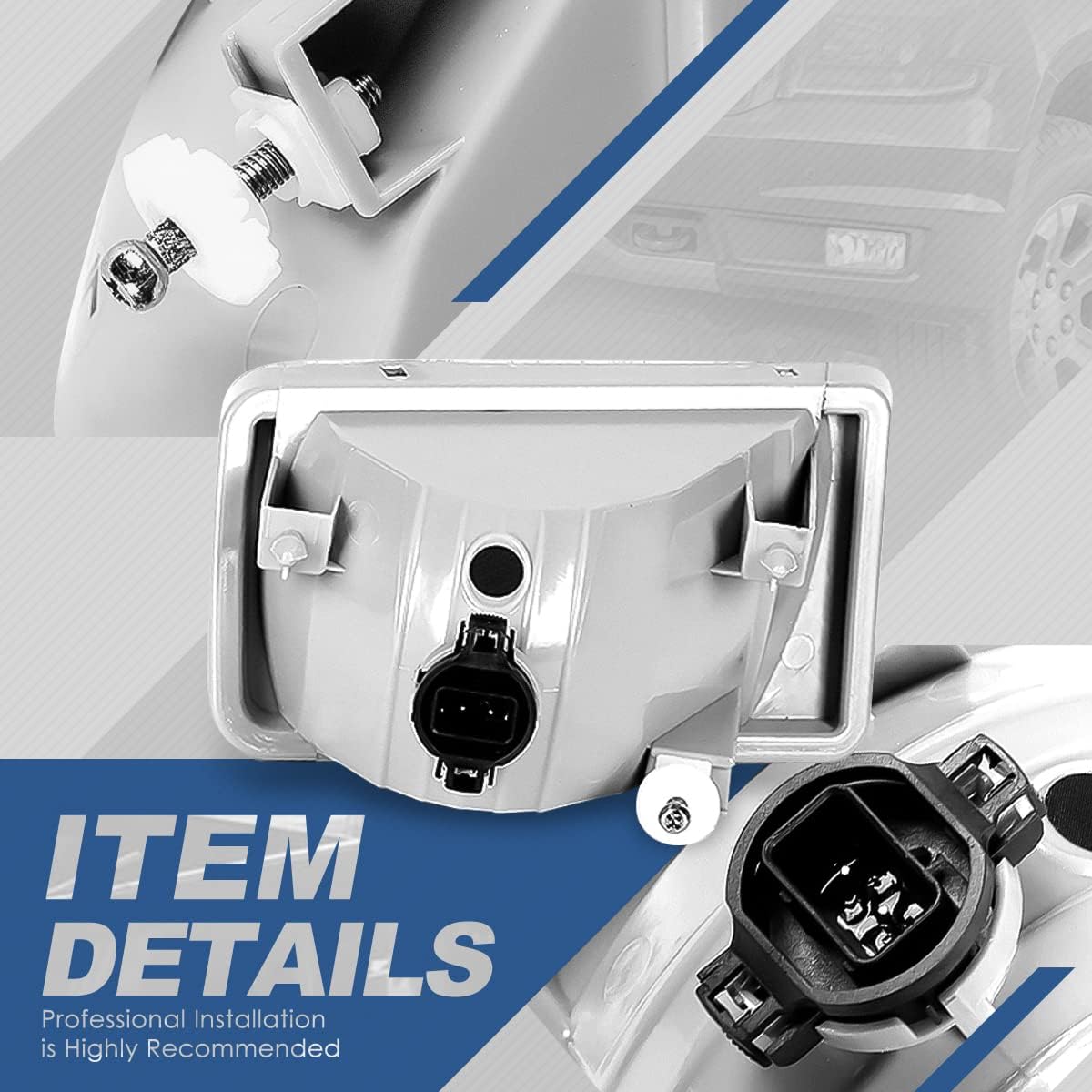 Auto Dynasty Fog Lights Compatible with 07-15 Chevy Silverado/07-13 Chevy Avalanche/07-17 Chevy Tahoe/07-14 Chevy Suburban/07-15 GMC Sierra/07-08 Cadillac Escalade, Driver and Passenger Side, Clear