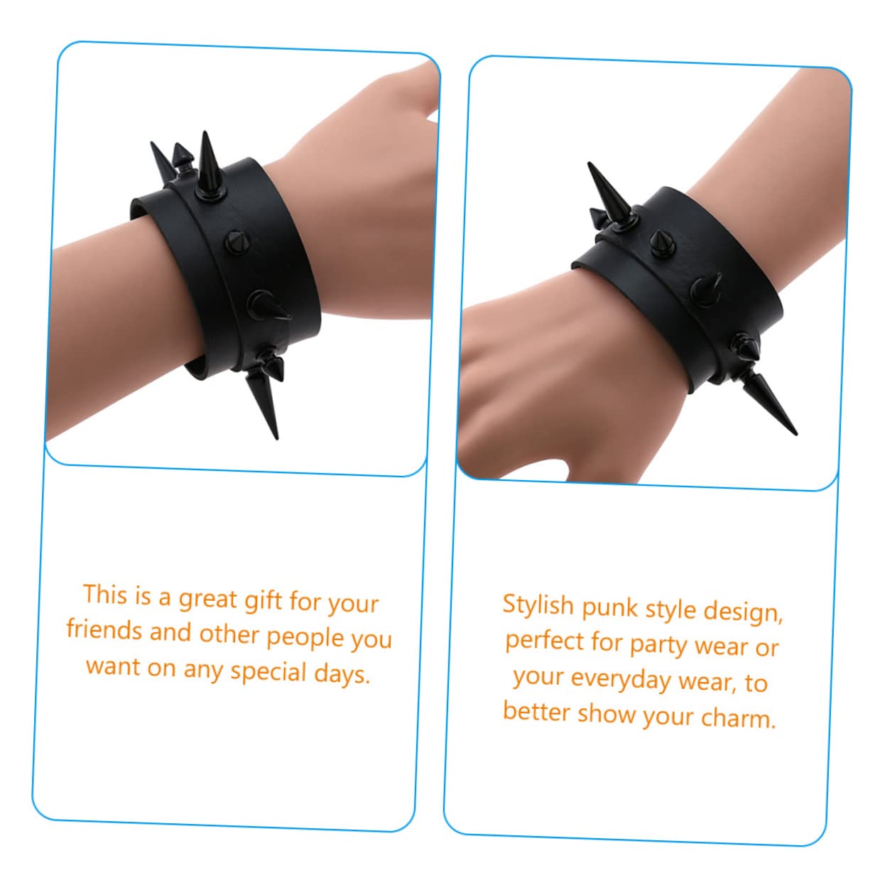 GALPADA 6 Pezzi Braccialetto Punk Regolabile Abiti Grunge Braccialetto Del Polsino Del Goth Bracciali Goth Cinturino Polso In Pelle Braccialetti Della Gelatina Braccialetto Uomo