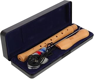 BESPORTBLE German Style Wooden Soprano Recorder for Beginners Instrument with Stable Resonator and Strong Sound Easy Control Flute with Cleaning Brush for Music Education