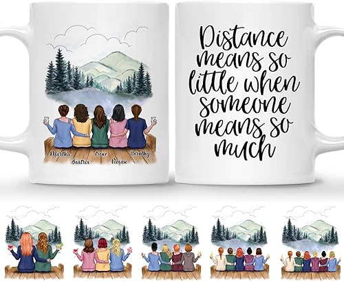 Miniatura 26 de Gossby Taza de café personalizada para mejor amiga, regalo personalizado para mejor amiga con diseño, nombre, Navidad, cumpleaños, regalo de amistad